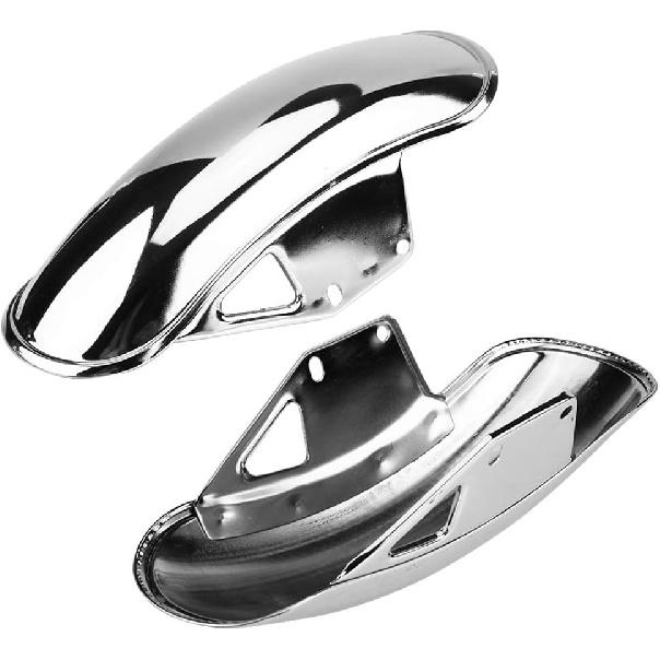 Motorcycle Front Mud Flap Guard Fairing Mudguard Cover Metal Motorcycle Front Mudguard Replacement Fit for GN125 GN250 Chrome