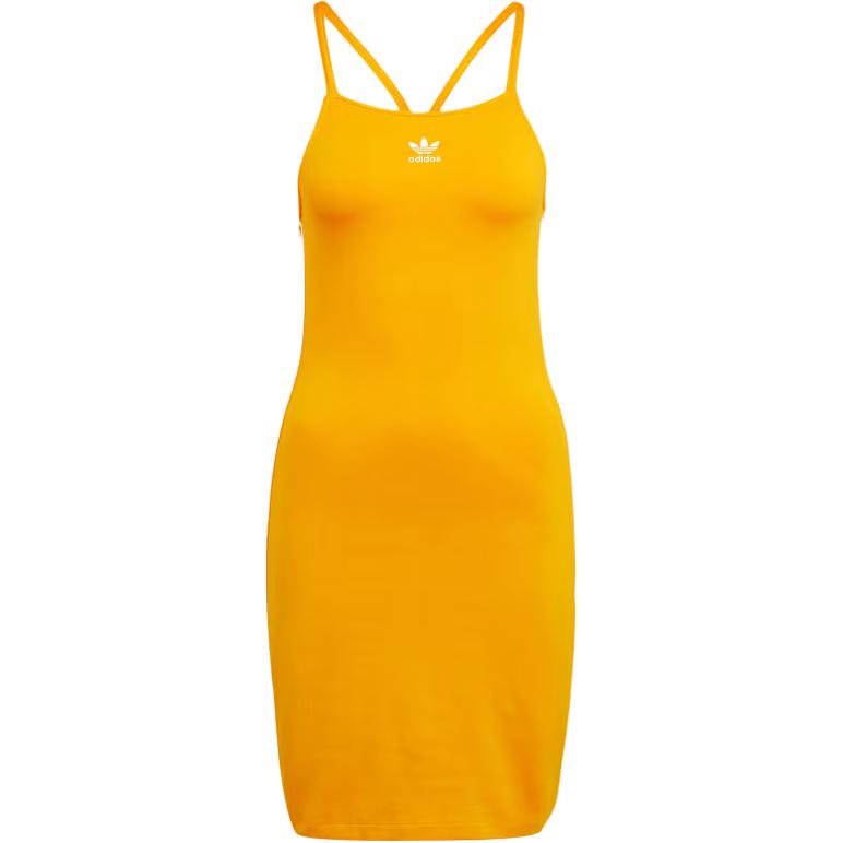 Adidas Originals Adicolor 3-Stripes Mini Dress Soft Stretch Striped Slip Dress Women dresses Orange IY7291 XL