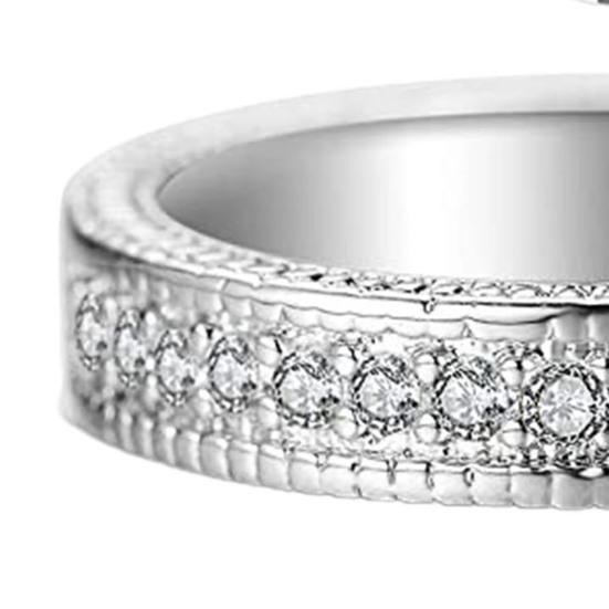 2Pcs Couple Rings Cubic Geometry Shape Men Zirconia Women Shiny All Match