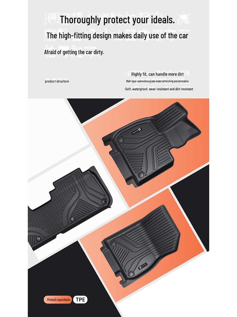 New Ideal L7 High Elastic Silk TPE Silent Non-Shifting Car Mat