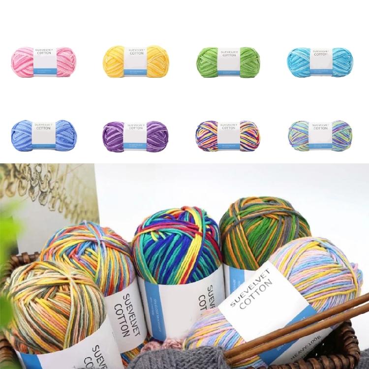 Mixed Color Cotton Yarn Handmade Hat Crochet Thread Supplies Knitting Yarns
