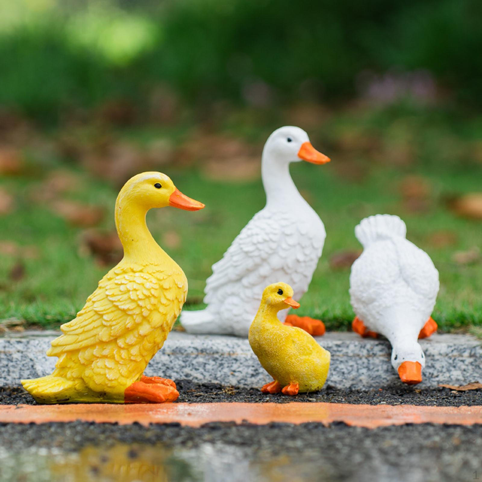 

4 шт. Статуи Смола Животные Украшения Открытый Сад Патио Пруд Декор Статуэтки Yellow White