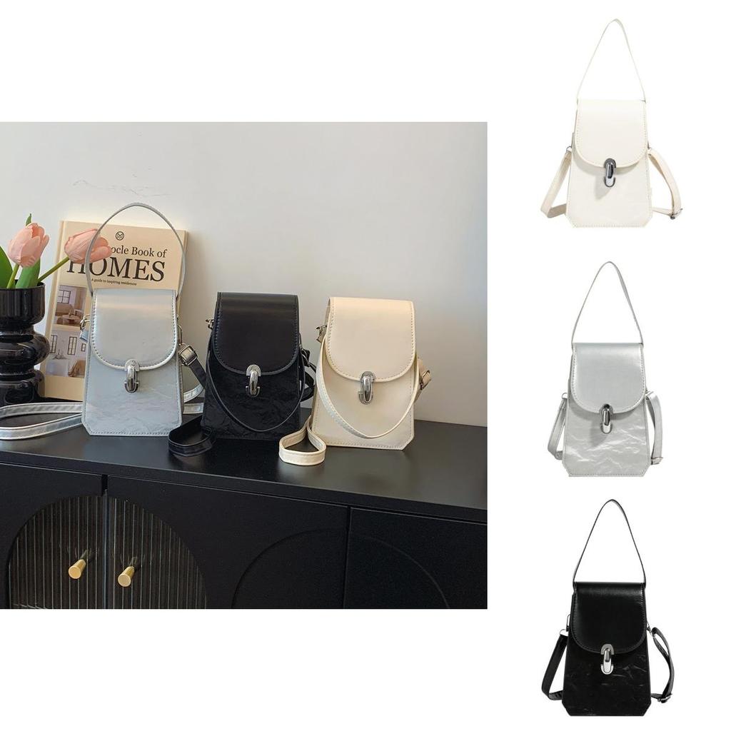 Small Womens Pu Handbag With Lock Closure For Daily Casual Use