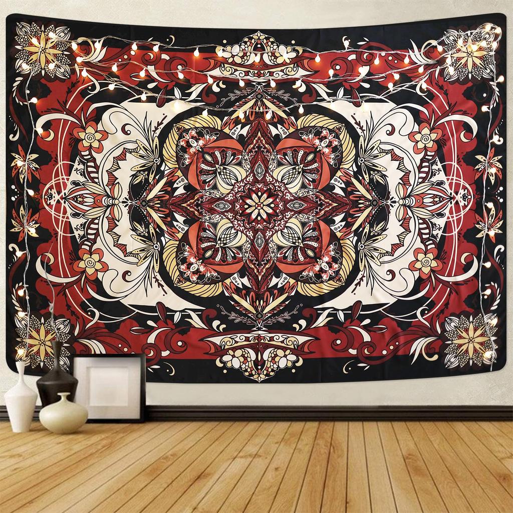 Bohemian Sun Moon Mandala Tapestry Tribal Ethnic Geometric Wall Hanging for Living Room Home Decor Wall Hanging Tapestry