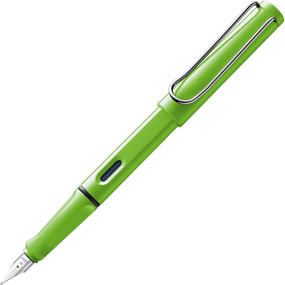 LAMY (Ramy) Safari Green Fountain Pen Green - Ergonomic Grip and Polished Left Handed Steel Tip (...