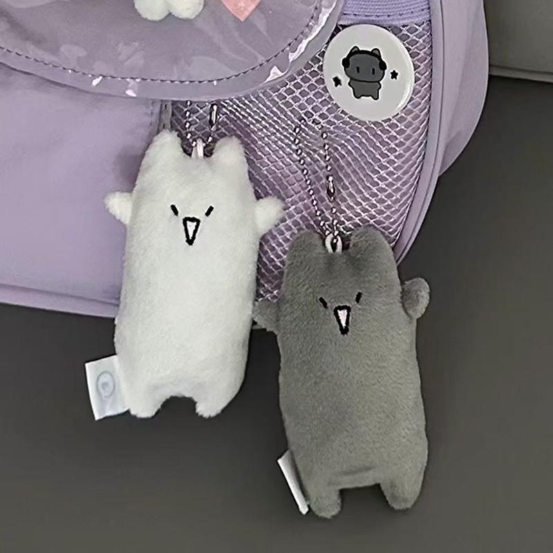 Cartoon Cat Plush Pendant Animal Cute Stuffed Key Chain Soft Bag Car Keychain Claw Machine Doll Graduation Ceremony Gift
