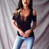Women Cold Shoulder Short Sleeve Top Front Lace Up Eyelet Slim Fit Casual Tee