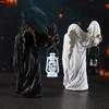 Ghost Wizard Lantern Figurines Dark Mysterious Home Decor Halloween Creative Props Scary Sculptures for Spooky Atmosphere