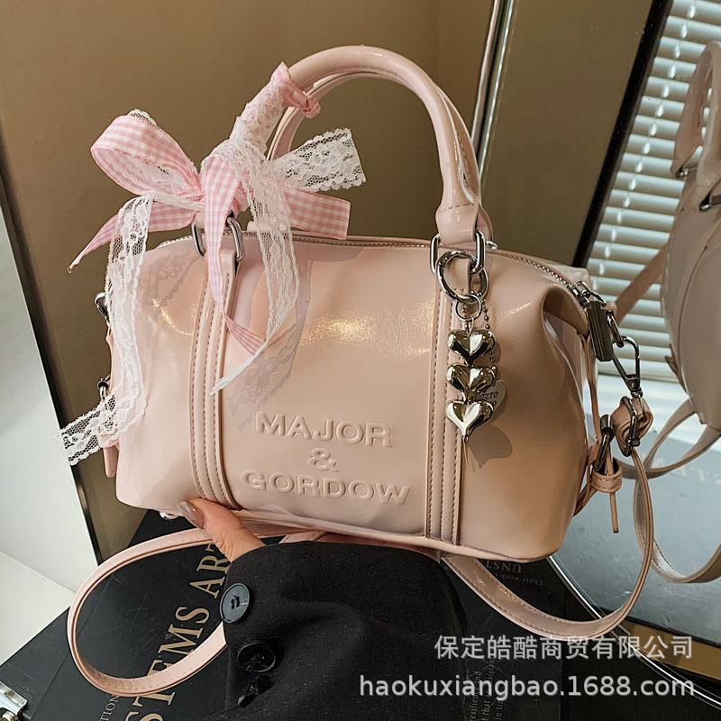 Fashion niche hand carry bowling bag women 2025 new Korean version trend high-end shoulder bag versatile messenger bag
