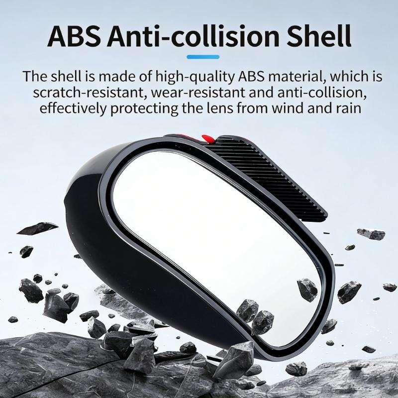 Motorcycle And Car Blind Spots Mirror Wide Angle Lens 360 Degree Rotation For Lane Changing Optimally Rear View Clear