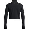 Under Armour Training Fitness Running Mock Neck Solid Pullover Slim Fit Long Sleeve Crop T-Shirt Women Tops Black 1386338-001