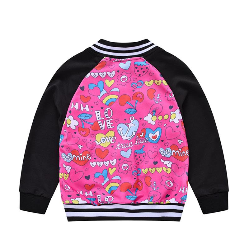 Spring and Autumn Men and Girls Fashionable Cute Printing Color Collision Jacket Children Splicing Jacket Baby Cardigan