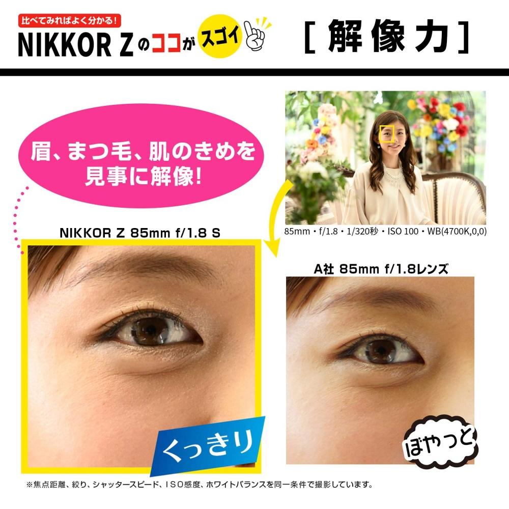 Nikon Lente de foco único NIKKOR Z 85mm f1.8S Montagem Z tamanho completo compatível com linha S