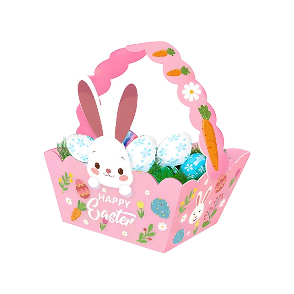 12pcs Easter Handheld Baskets Bunny Egg Party Gift Bags Gift Boxes