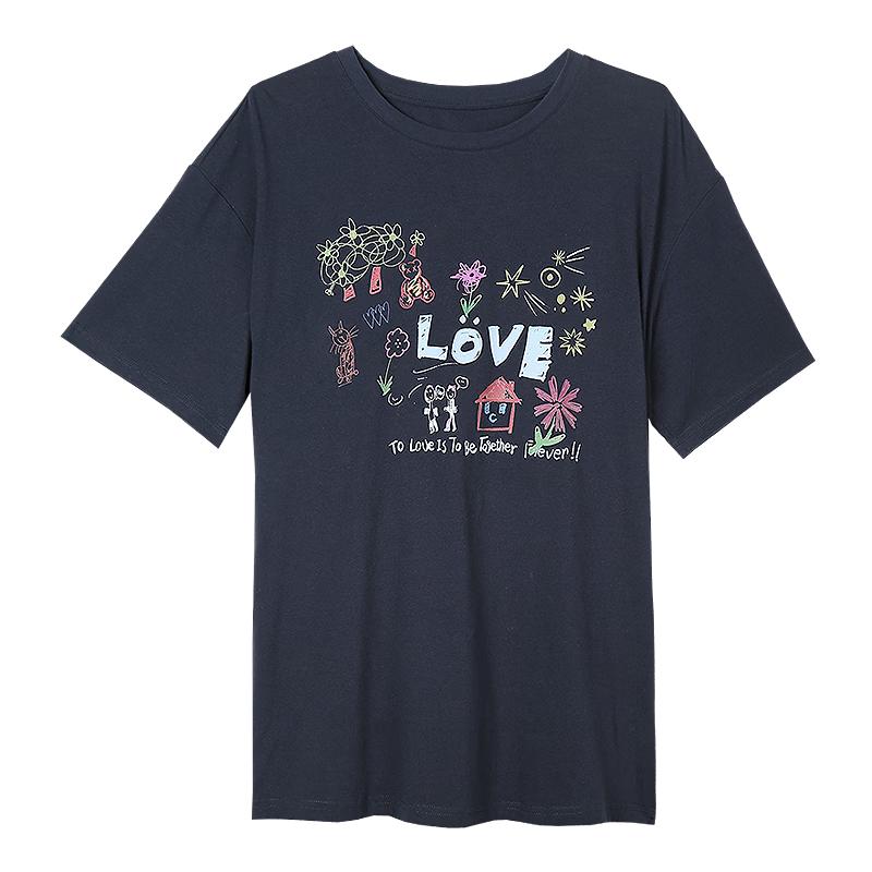 Betu Women s Summer Fun Pattern Round Neck T-Shirt M