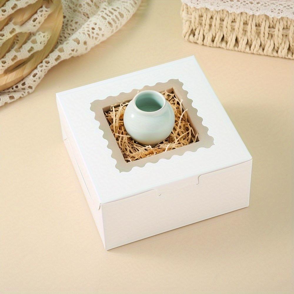 20pcs Kraft Paper Gift Box with Clear Window Square Treat Boxes Party Favor Boxes Gift Packaging Box for Soap Jewelry DIY Paper Box for Birthday