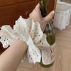 Korean Women Girl Lace Bow Elastic Hair Scrunchies Sweet Flower Print Hair Rim Bands Cute Ponytail Hair Accessories
