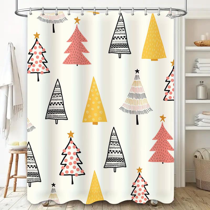 Tu Boho Shower Curtain Abstract Trees Nature Pattern Bathroom Decor Farmhouse Style Waterproof Fabric Backdrop Modern Artistic H