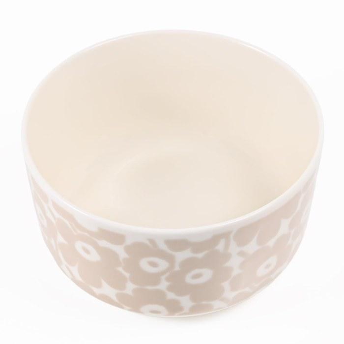 [Marimekko] Pikkuinen Unikko Bowl 500ml 74534-120 (White x Straw) 7cm x 12.5cm