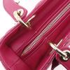 Dior Lady Dior Medium Handbag Canage Pink Lambskin Women Used