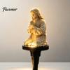 Outdoor Solar Powered Decor Prayer Statue Garden Stake Light, Waterproof Resin Human Figure Sculpture for Patio Decorative Lawn Ornaments Pathway