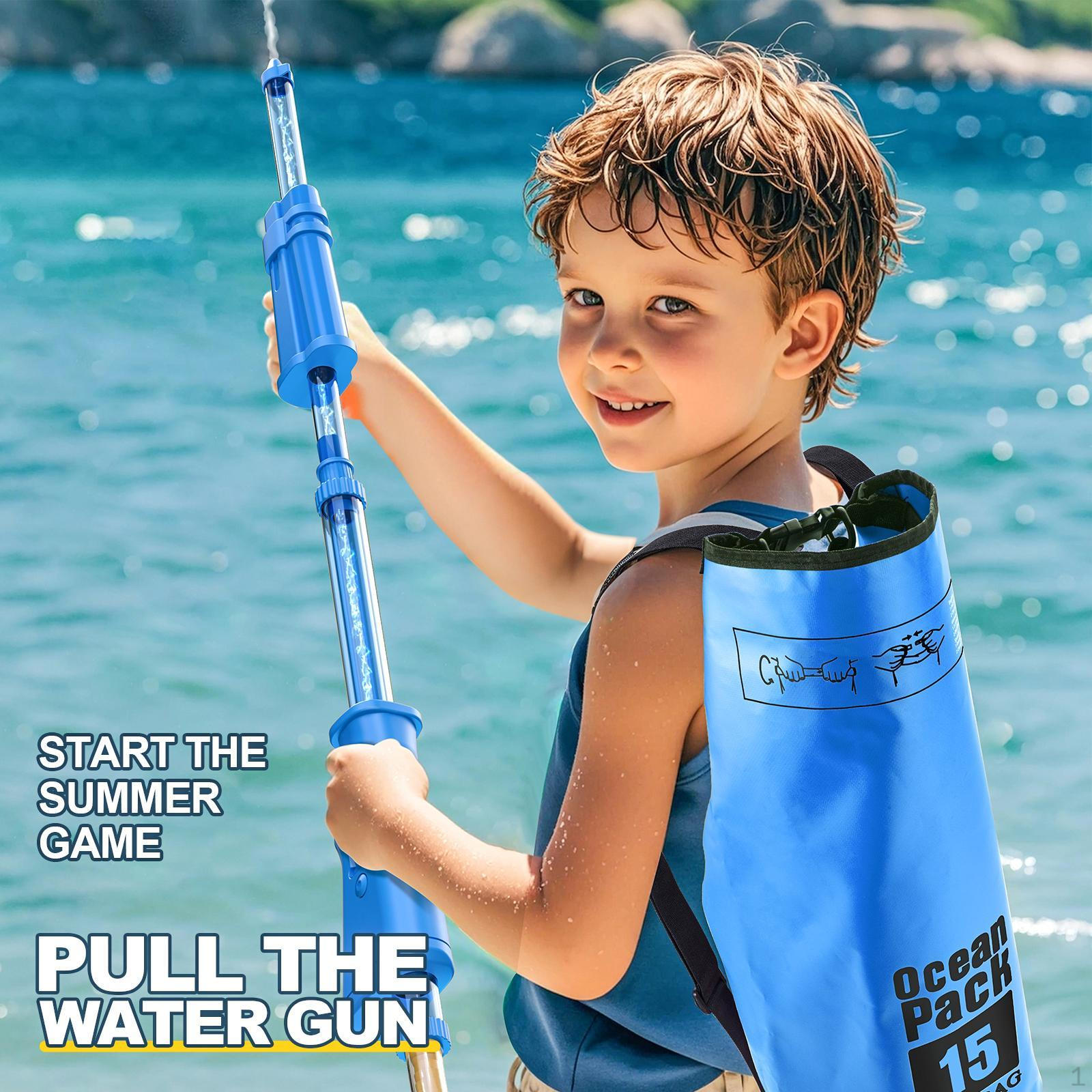 

Рюкзак для купания с игрушкой 15 л, высокое давление, распыление, большая емкость для купания синий