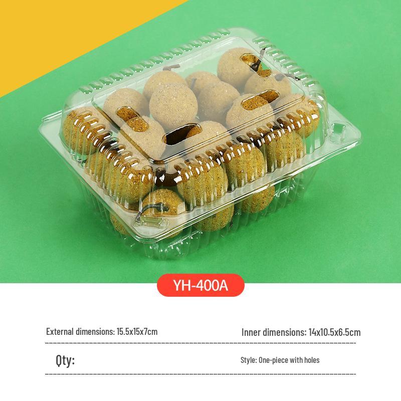 Clear Plastic Fruit & Veggie Box with Lid - Disposable and Thickened for Fresh Storage