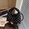 Niche design bag women's new retro polka dot shoulder messenger bag casual portable dumpling bag