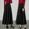 Fall and Winternew Arrival Black Retroprinting Skirt A-line High Waist Large Hem Long Skirt Casual Skirt Dance Skirt