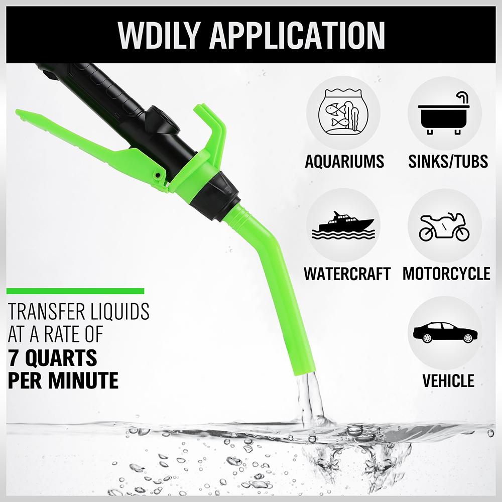SWANLAKE GARDEN TOOLS Portable Power Battery Pump, Liquid Fuel/Water Transfer Pump,2.2 Gallons per Min