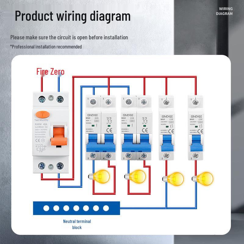 RCCB Electromagnetic Circuit Breaker RCD Home Leakage Protector F360