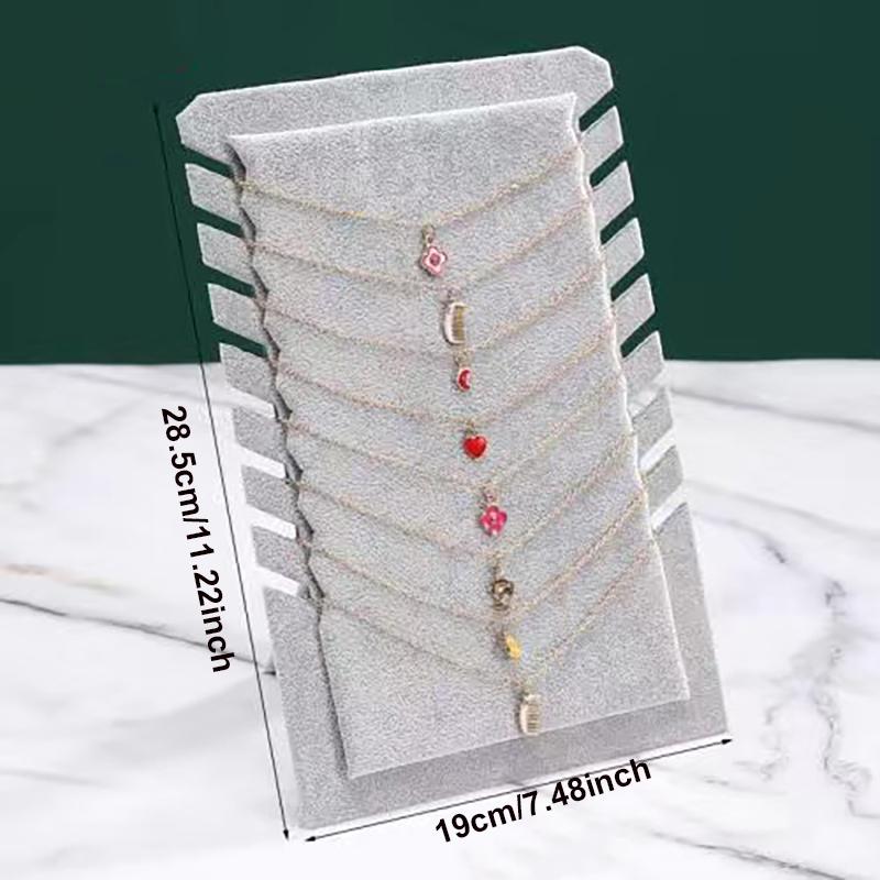 1pc, 8-bit velvet necklace display rack, color divided into: black, gray.