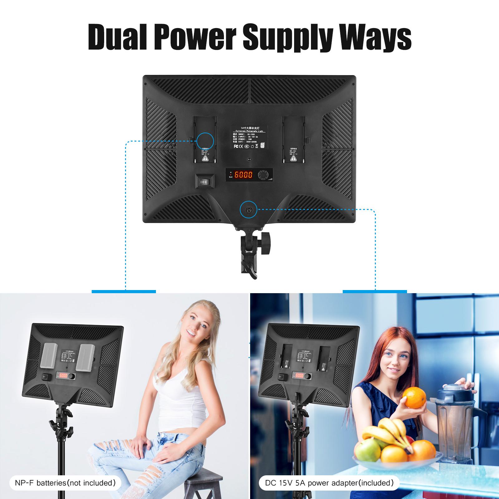 

14-дюймовая квадратная светодиодная панель для видеосъемки, 90 Вт, заполняющий свет для студийной фотографии, 272 шт., светодиодные бусины 3000K6000K