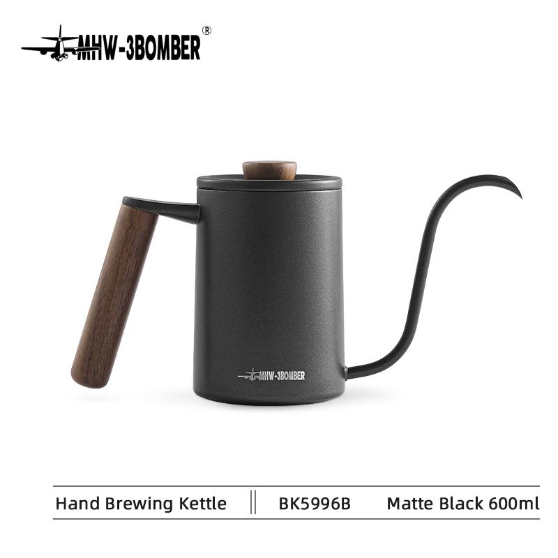 MHW-3BOMBER Pour Over Coffee Kettle 400ml/600ml Stainless Steel Gooseneck Tea Water Pot Chic Cafe Barista Kitchen