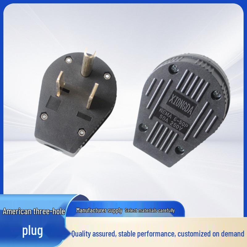 XIONGDA NEMA 6-50P 50A 250V Three-Hole Industrial Power Plug NEMA 6-50P