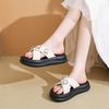 Platform Slippers Women's 2025 Summer New European Rhinestones Fashion Casual Wear One-word Sandals Women