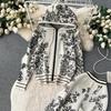 Damen Premium Print Kapuzenpullover Hohe Taille Weite Beinhosen Lässige Sport Strickwaren Zweiteiliges Set Mode Altersreduzierend