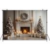 Mocsicka Christmas Fireplace Background Photography Xmas Tree Gifts Palace Wall Room Decorations Backdrop Photo Studio Wallpaper