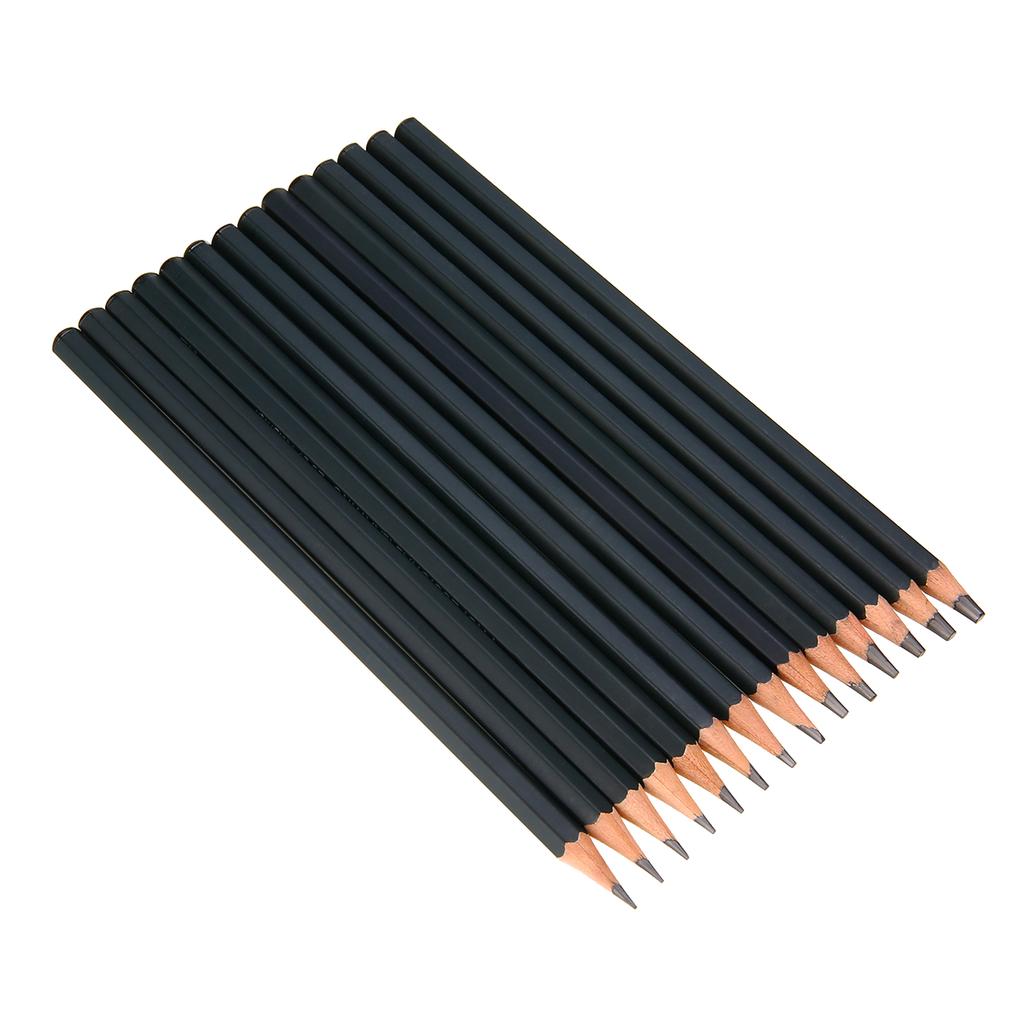 Set nou de pix pentru schiță, 14 buc. 12B 10B 8B 7B 6B 5B 4B 3B 2B 1B HB 2H 4H 6H