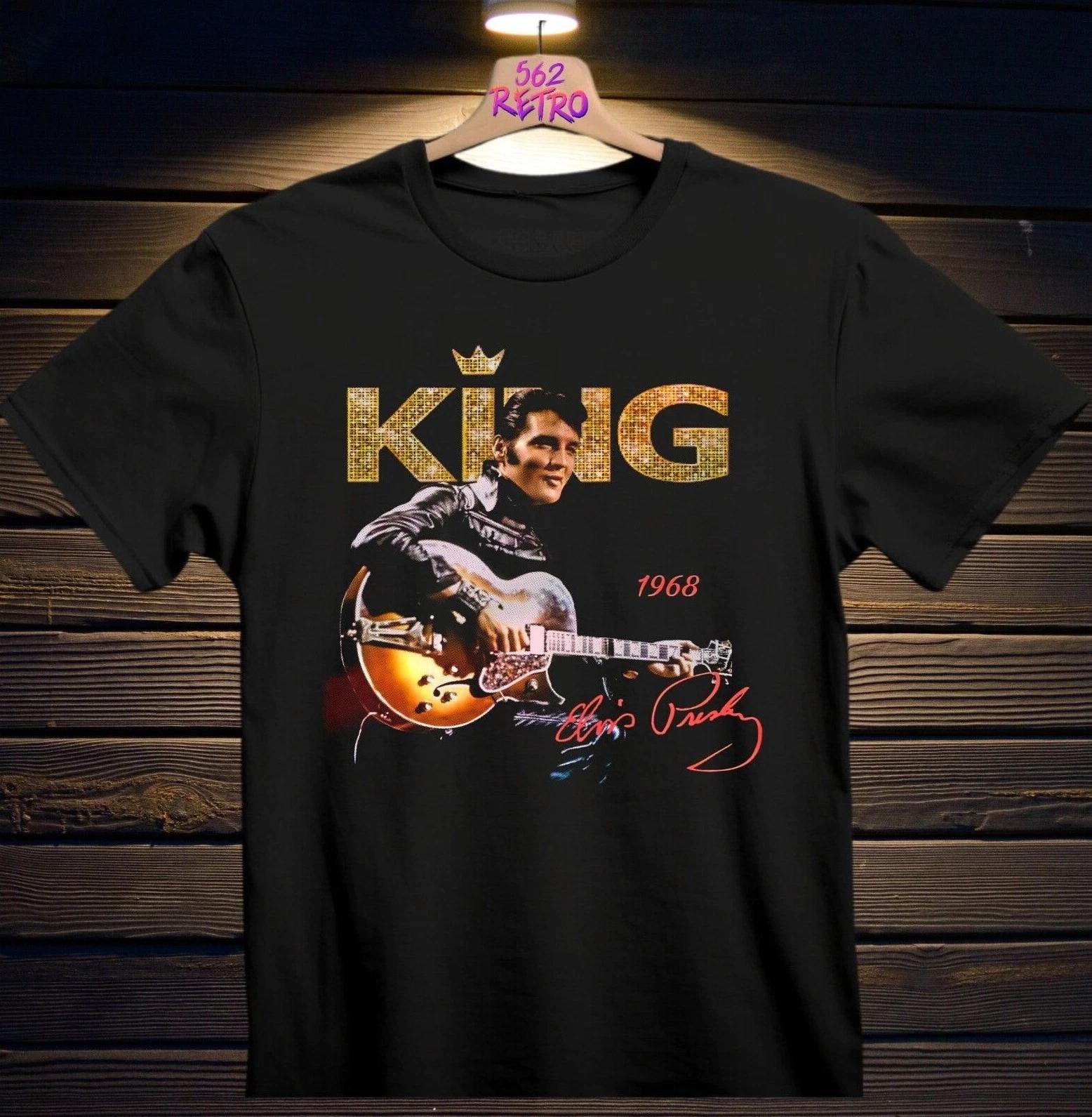 Elvis Presley King 1968 Band Men s and Women s T-shirts White S-3XL XL