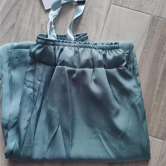 Women's Pants Elastic High Waist Straight Wide Leg Trousers Loose Solid Color Drawstring Long Pants