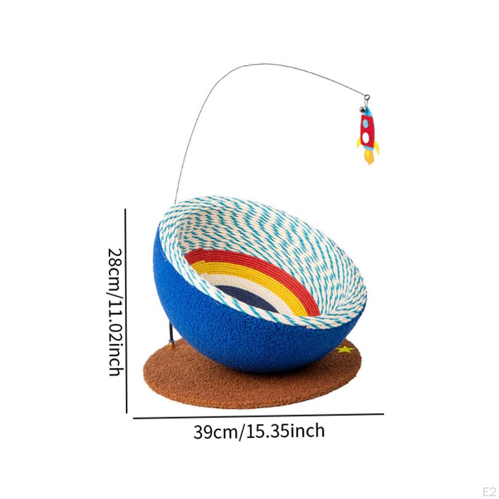 Cat Scratcher Board Scratch Pad Comfortable Grind Claws Scratching Mat with Interactive Toy Ball for