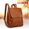 A Retro Oil-wax Leather Backpack for Women, A Fashionable Schoolbag for Female College Students