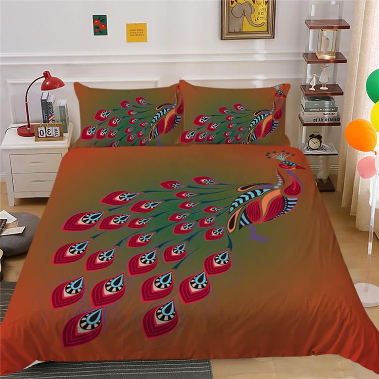 Fashion Animal Series Digital Printing Polyester Quilt Cover Pillowcase Three-Piece Set