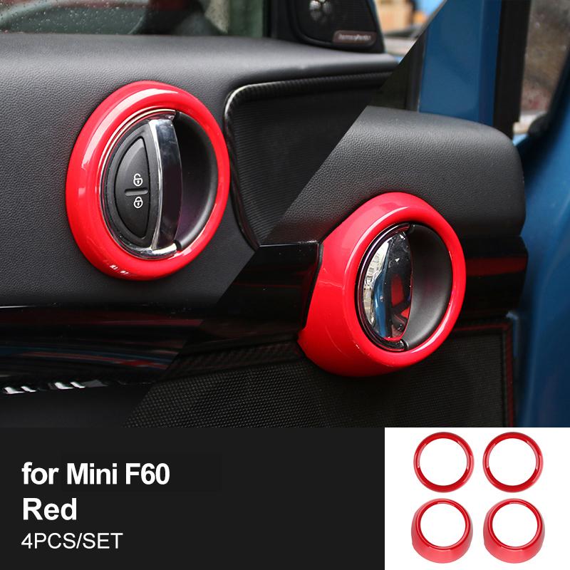 4 pezzi Anello Decorativo Adesivo Maniglia Interna Porta Auto Anello Esterno Maniglia Porta in Plastica ABS Per Mini Cooper F60 Styling Auto