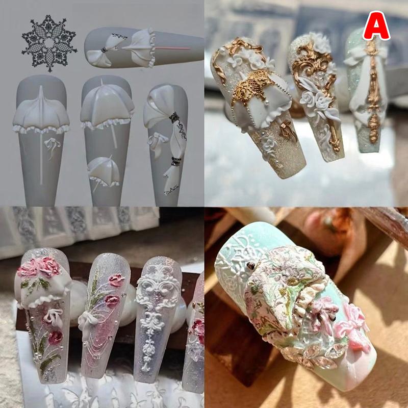 Chinesischer Retro Schmetterlingsstil Silikon Nagelform Cartoon Traum Spitze Schirm 3D Nagelschmuck Künstlerische und Kreative Nagelform