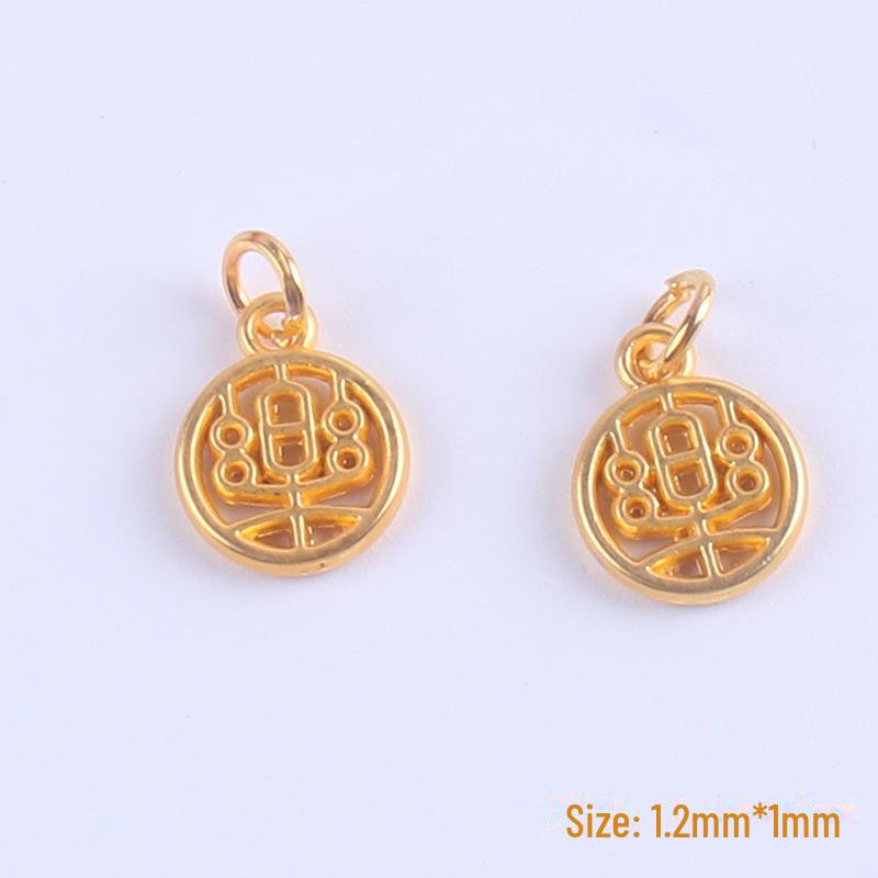 Sand Gold Electroplated Alloy Bracelet Pendant with Nafu Braid