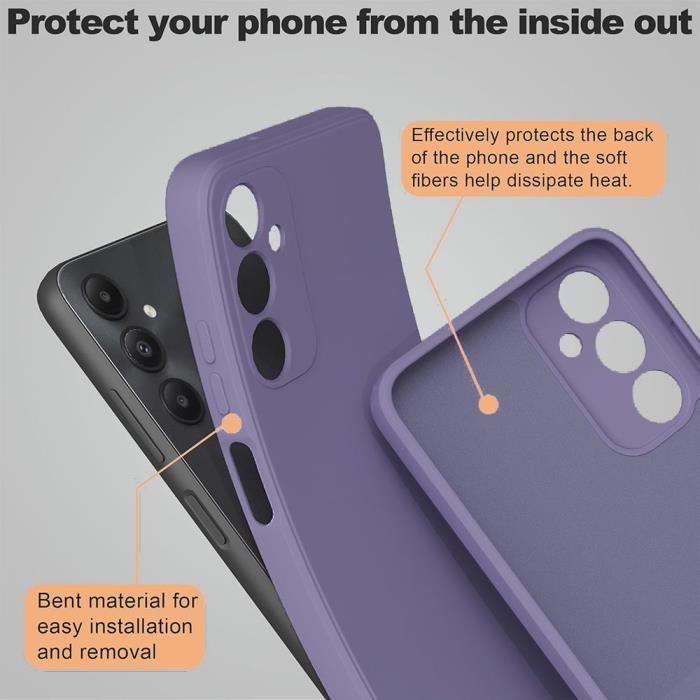 Coque + Verres Trempés - Samsung - Galaxy A15 5G - Silicone Ultra Fine - Antichoc - Violet Foncé