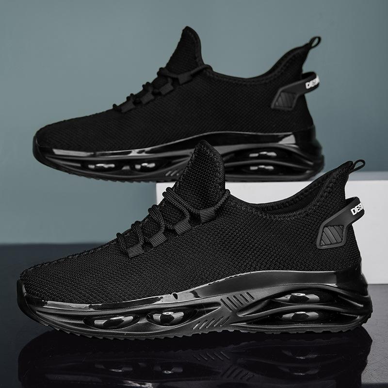 New Spring and Autumn Large Size Men's Flying Weaving Lightweight Versatile Running Shoes Breathable Outdoor Leisure Sports