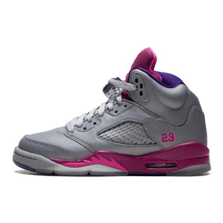 New Jordan 5 Retro Cement Grey Pink GS 440892-009